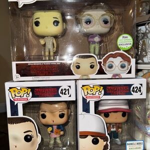 Funko POP Netflix Stranger Things Lot! Upside Down Eleven & Barb, Eggos, Dustin